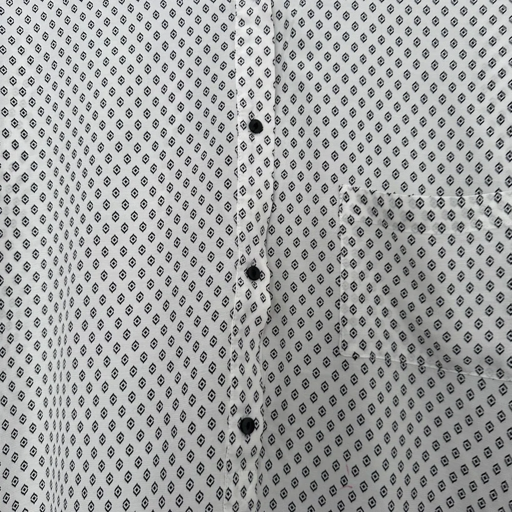 Zara Diamond Pattern  Button-Up Blouse - Picture 5 of 9